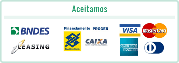 Aceitamos BNDES, Leasing, Proger, Cartões de crédito Aceitamos BNDES, Leasing, Proger, Cartões de crédito